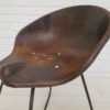Armchair made of old tractor seat, 50s, metal, original red/brown colour