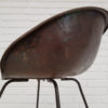 Armchair made of old tractor seat, 50s, metal, original red/brown colour