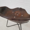 Armchair made of old tractor seat, 50s, metal, original red/brown colour