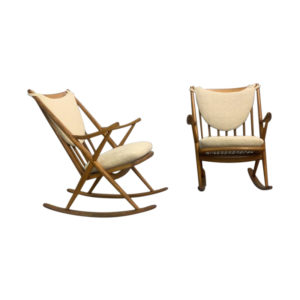 Pair of Danish Rocking Chair by Frank Reenskaug for Bramin, 1960s