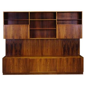 Wall system rosewood, Danish design, 60's, designer: Ib Kofod-Larsen, producer: Foorup Møbelfabrik