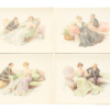 Serie of 4 engravings : "Galante Scenes 1900 " by A. WALDEMAR Serie of 4 engravings : "Galante Scenes 1900 " by A. WALDEMAR