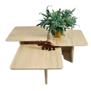 French Travertine marble Design table set 1960's