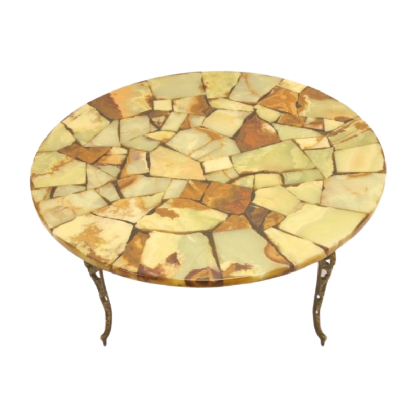 Marble Rond epoxy coffee table 1960’s