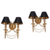 Sciolari wall lights gilt brass Neoclassical, a pair, 1960`s ca, Italian Sciolari wall lights gilt brass Neoclassical, a pair, 1960`s ca, Italian