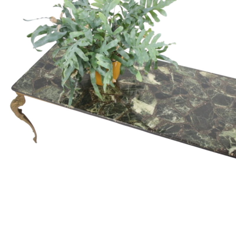 Green marble epoxy coffee table 50 years