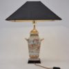 Vintage Chinoiserie porcelain lamp temple jar, 1980`s ca, English Vintage Chinoiserie porcelain lamp temple jar, 1980`s ca, English