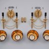 Sciolari wall lights gilt brass Neoclassical, a pair, 1960`s ca, Italian Sciolari wall lights gilt brass Neoclassical, a pair, 1960`s ca, Italian