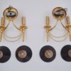 Sciolari wall lights gilt brass Neoclassical, a pair, 1960`s ca, Italian Sciolari wall lights gilt brass Neoclassical, a pair, 1960`s ca, Italian
