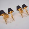 Sciolari wall lights gilt brass Neoclassical, a pair, 1960`s ca, Italian Sciolari wall lights gilt brass Neoclassical, a pair, 1960`s ca, Italian