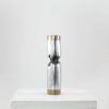 David Marshall Desenos Brutalist Aluminum and Brass Candlestick David Marshall Desenos Brutalist Aluminum and Brass Candlestick