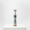 David Marshall Desenos Brutalist Aluminum and Brass Candlestick David Marshall Desenos Brutalist Aluminum and Brass Candlestick