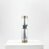 David Marshall Desenos Brutalist Aluminum and Brass Candlestick David Marshall Desenos Brutalist Aluminum and Brass Candlestick