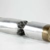 David Marshall Desenos Brutalist Aluminum and Brass Candlestick David Marshall Desenos Brutalist Aluminum and Brass Candlestick