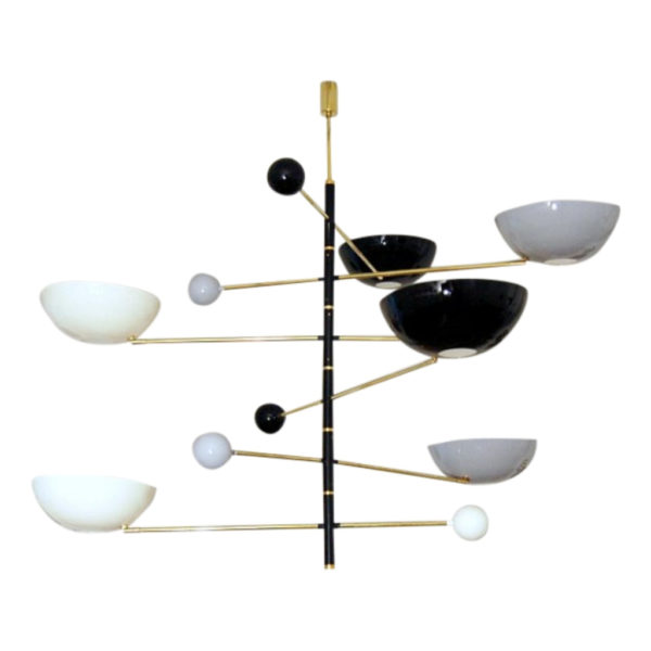 Mid-Century Italian Style Brass Chandelier Mid-Century Italian Style Brass Chandelier