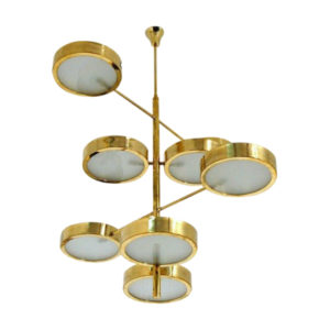 Brass Mid-Century Italian Style Chandelier