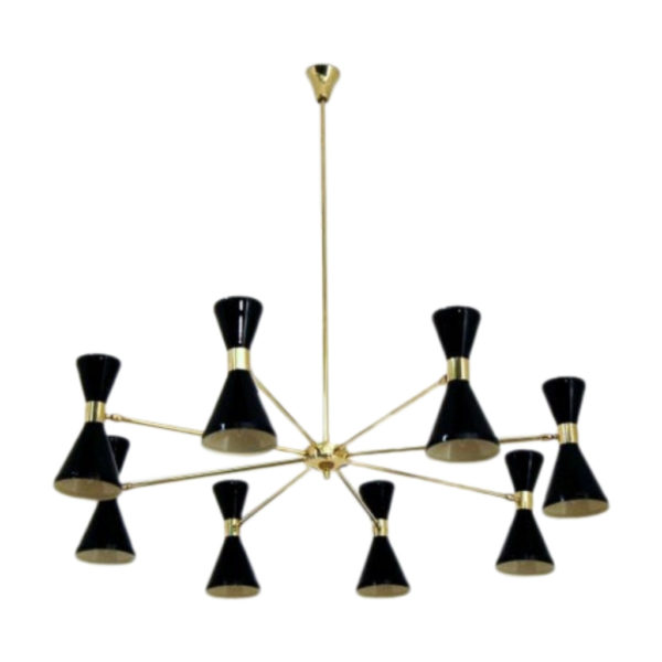 Mid Century Stilnovo Style Chandelier