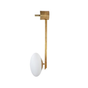 Brass & Opaline Glass Stella Angel Wall Lamp
