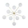 Brass & Opaline Glass Stella Cosmos Ceiling Lamp