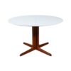 Round Danish Teak & White Dining Table, 1960s