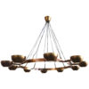 Large Brass Gino Sarfatti Style Chandelier