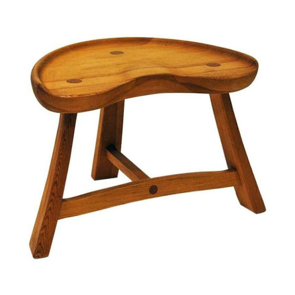 Norwegian Pine stool from Krogenæs Møbler 1970s