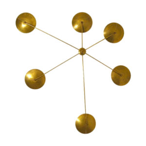 Brass Mid Century Italian Style Chandelier