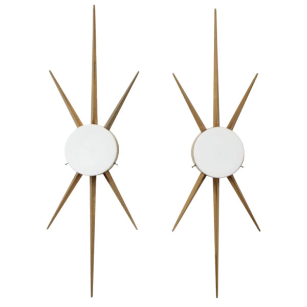 In style of Gio Ponti Italian Brass and Glass Sconce - a Pair In style of Gio Ponti Italian Brass and Glass Sconce - a Pair