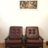 Large Brown Vintage Armchairs, 1960s, pair