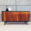 Mahogany cabinet, Polish design, 80s
