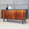 Mahogany cabinet, Polish design, 80s