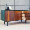 Mahogany cabinet, Polish design, 80s