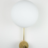 Brass & Opaline Glass Stella Baby Ceiling or Wall Lamp