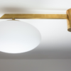 Brass & Opaline Glass Stella Baby Ceiling or Wall Lamp