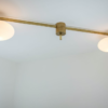 Brass & Opaline Glass Stella Snooker Wall or Ceiling Lamp