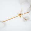 Brass & Opaline Glass Stella Love Ceiling or Wall Lamp