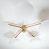 Brass & Opaline Glass Stella Daisy Ceiling or Wall Lamp