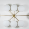 Brass & Opaline Glass Stella Evening Ceiling Lamp