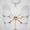Brass & Opaline Glass Stella Evening Ceiling Lamp