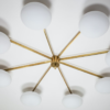 Brass & Opaline Glass Stella Canopy Ceiling Lamp Brass & Opaline Glass Stella Canopy Ceiling Lamp