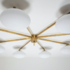 Brass & Opaline Glass Stella Canopy Ceiling Lamp Brass & Opaline Glass Stella Canopy Ceiling Lamp