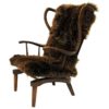 Rocking Sheep skin chair by Peter Hvidt, Denmark 1940s