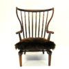 Rocking Sheep skin chair by Peter Hvidt, Denmark 1940s