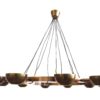 Large Brass Gino Sarfatti Style Chandelier