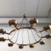 Large Brass Gino Sarfatti Style Chandelier