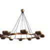 Large Brass Gino Sarfatti Style Chandelier