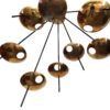 Large Brass Italian Starburst Stilnovo Style Chandelier