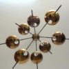 Large Brass Italian Starburst Stilnovo Style Chandelier