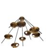 Large Brass Italian Starburst Stilnovo Style Chandelier