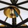 Mid-Century Black and Brass Italian Style Chandelier